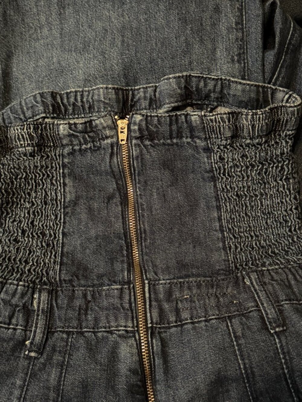 Anthropologie, Pilcro The Skipper denim strapless Wide Leg jumpsuit Size 4 Boho - Picture 11 of 13